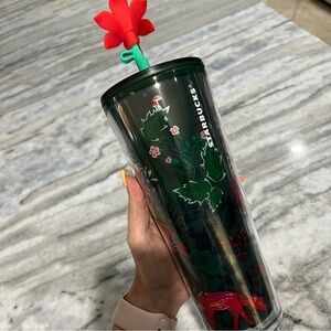 Starbucks Berry Corsage Poinsettia Venti 24oz Tumbler